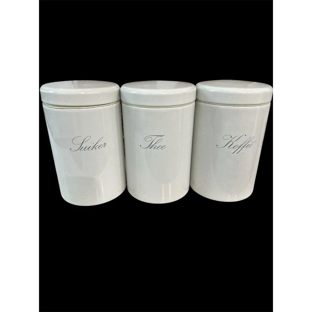 Vintage Brabantia Metal Canisters Dutch